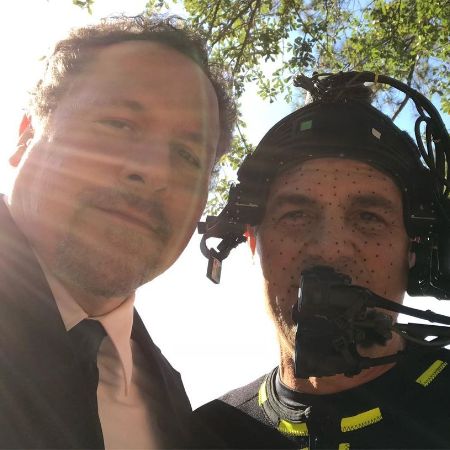 Jon Favreau is taking a selfie as Mark Ruffalo is on his CGI Suit.